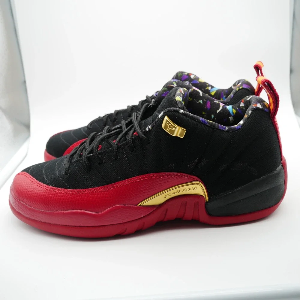 Jordan 12 Retro Low Super Bowl LV Black Red Gold DH9695-001 6.5Y/ 8 - 8.5 Women
